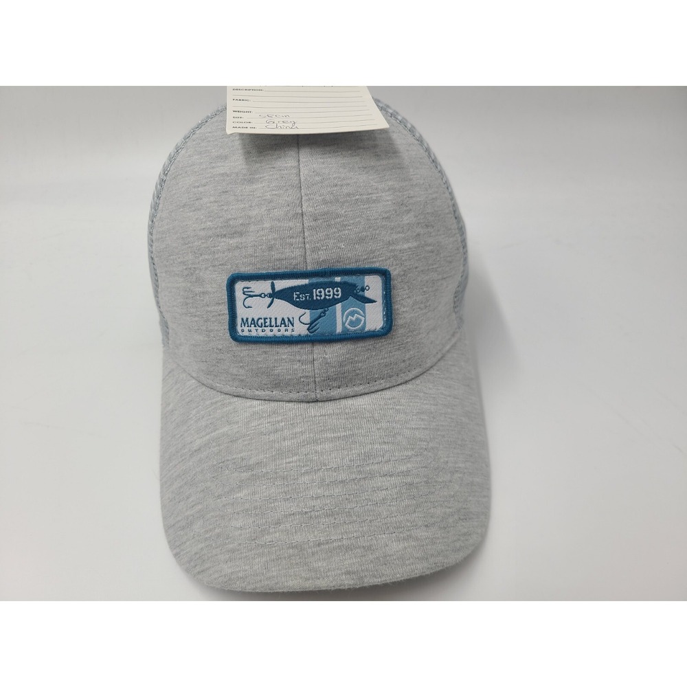 Magellan Outdoors Fishing Est 1999 Mesh Trucker Snapback Hat Cap Men Women Gray